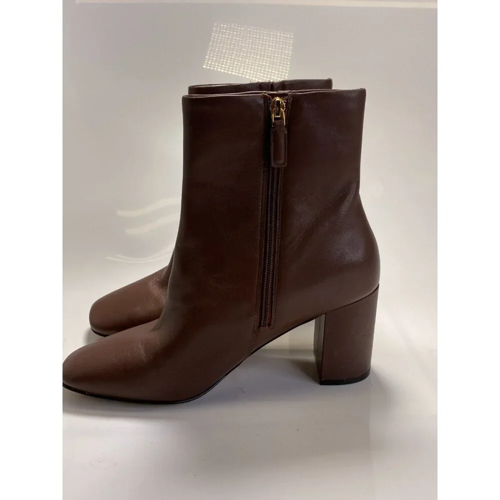 Cole Haan Women's Valley Square Toe High Heel Chestnut Booties 9.5 - Picture 6 of 7